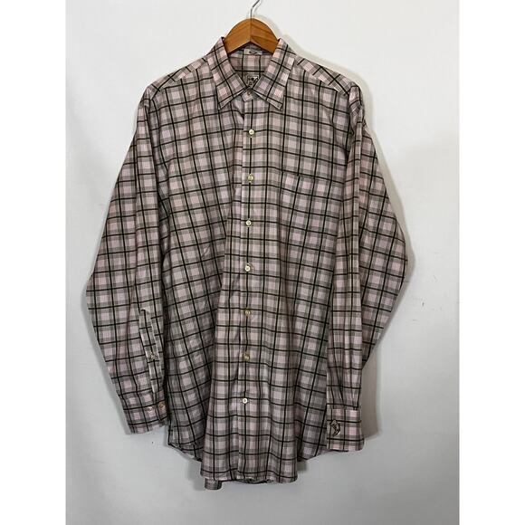 Peter Millar Long-Sleeve Button Down L w/Boot Emblem Pre-Owned stain on collar - Picture 1 of 11